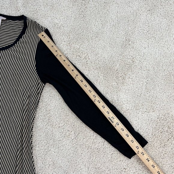 Philosophy Tunic Top Womens XXL Long Sleeve Scoop Neck Black Tan Striped NWT - Picture 13 of 16